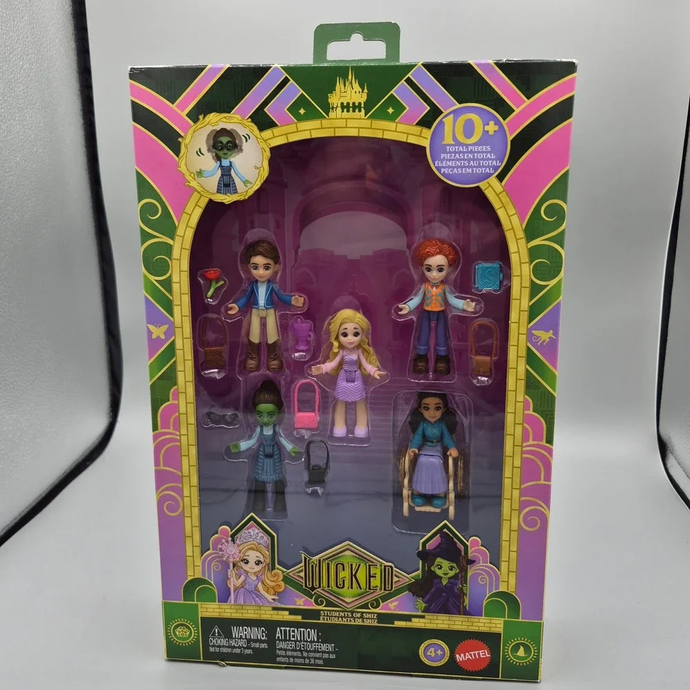 Mattel Wicked Movie Students of Shiz Small Doll Multipack Elphaba Glinda 5-Pack